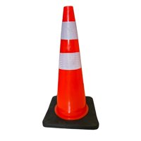 Linea Sport - Cono De Seguridad Trafico 70 Cm 2 Cintas Reflectivas Base Negra