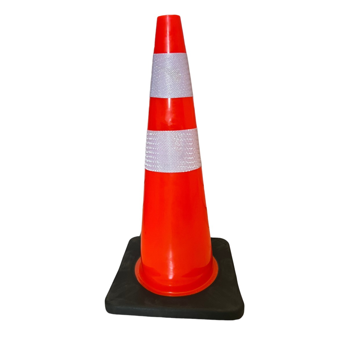 Linea Sport - Cono De Seguridad Trafico 70 Cm 2 Cintas Reflectivas Base Negra