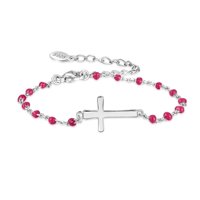 Pulsera Heshpaws S925 Sterling Silver Cross Ajustable Plata