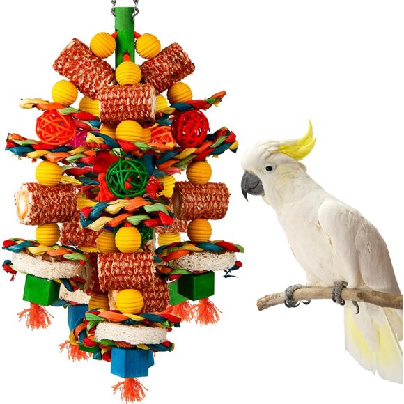 Juguetes para loros grandes Bird Toys, de mazorca de maíz natural