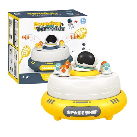 Fliperex - Juego De Mesa Captura Astronauta Saltador Infantil Giratorio Amarillo