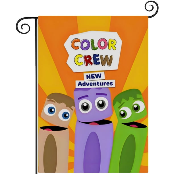 BabyFirst: Color Crew-bandera de jardín temática. Regalo perfecto para fans, amigos y familiares, ideal para actividades al aire libre y decoración de fiestas.28CM*45CM