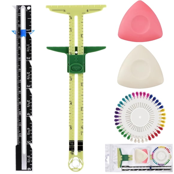 RULER Belalasuyu Juego de Medidor de Costura 5 en 1 Amarillo