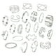 thumbnail image 4 of 22pcs Exaggerated Love Pattern Rings - Golden and Silver Color Twist Wave Joint Ring Set for Women - Perfect Party Favors, 4 of 4