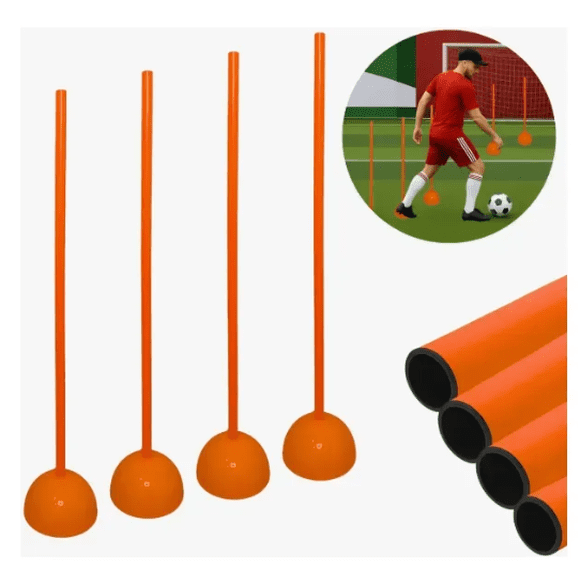 Pack X4 Varilla Baston Pole Slalom Con Base 1mtrs
