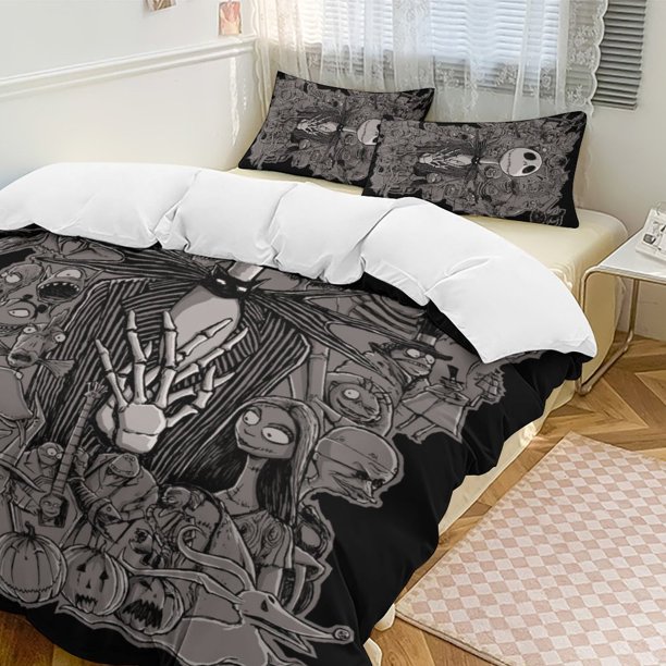 Black The Nightmare Before Christmas Comforter Set Soft 3 Pcs Twin Bedding Sets Thicken for All Season
