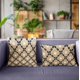 thumbnail image 2 of Almohada Velvet Majestic de Plutus Brands, color dorado, negro y crema, 45 x 45 cm, 2 of 5