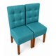 thumbnail image 3 of Pack 4 sillas de comedor, respaldo curvo, estilo capitoné, color turquesa, 3 of 4