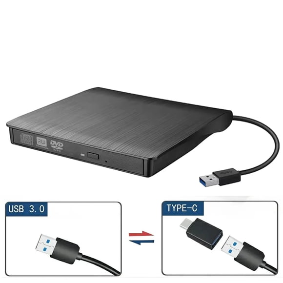 Reproductor Grabador Externo DVD/CD USB 3.0 con adaptador USB-C