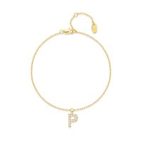 Pulsera Heshpaws S925 Sterling Silver Inicial A-Z Plata