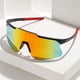 thumbnail image 2 of POLASUP GAFAS LENTES DE SOL Gafas de sol deportivas con lentes iridiscentes naranja y verde, montura negra y detalles rojos. Diseño aerodinámico, protección UV 400. Ideales para ciclismo, 2 of 8