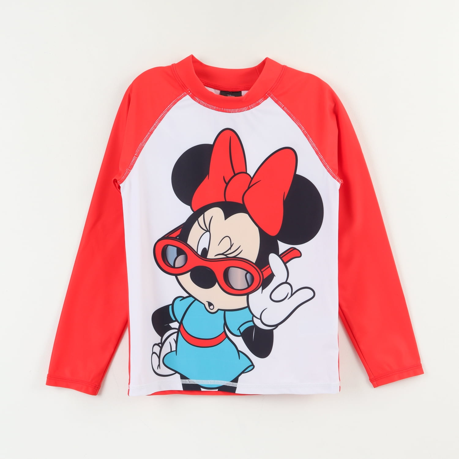 Polera Uv Manga Larga Niña Blanco Minnie Mouse Disney