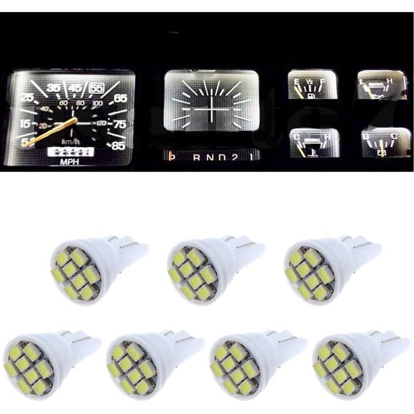 Kit 7 Ampolletas LED T10 Atmufelp 83528SMD Tablero 12V Blanca
