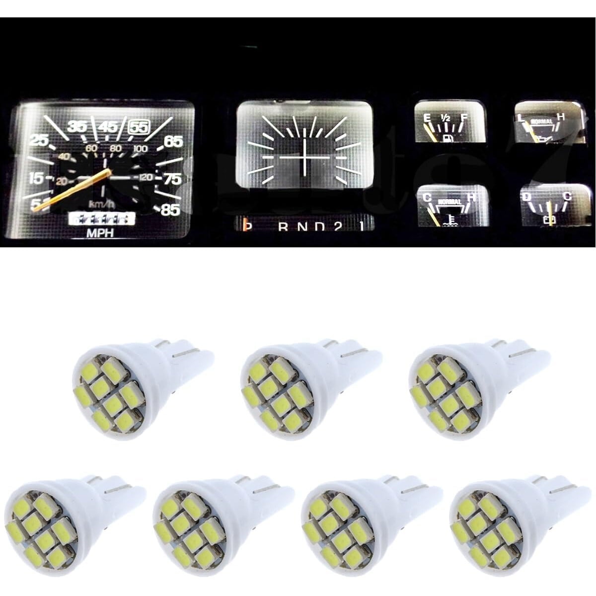 Kit 7 Ampolletas Led T10 Atmufelp 83528smd Tablero 12v Blanca