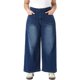 thumbnail image 1 of Agnes Orinda Jeans de Mujer Talla Grande Pierna Recta Ancha Cintura Alta Pantalones de Mezclilla Elásticos con Bolsillos 2X Azul, 1 of 6