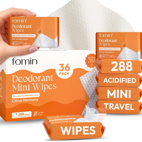 Toallitas FOMIN Acidificadas Mini de Viaje 288 Unidades Cítrico