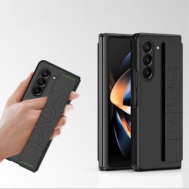For Samsung Z Fold4 Mobile Phone Case Elastic Wrist Strap One Flap Folding Screen PC Case