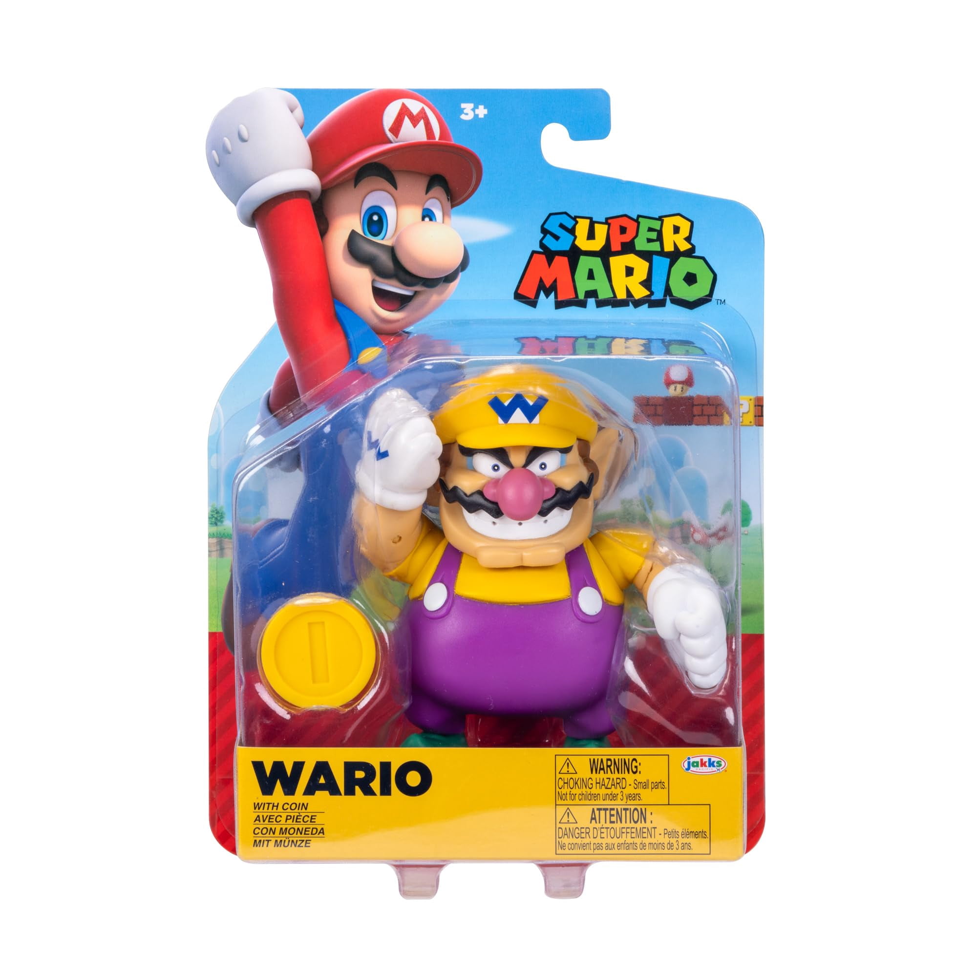Figura De Acción Wario De Super Mario 10 Cm Con Moneda