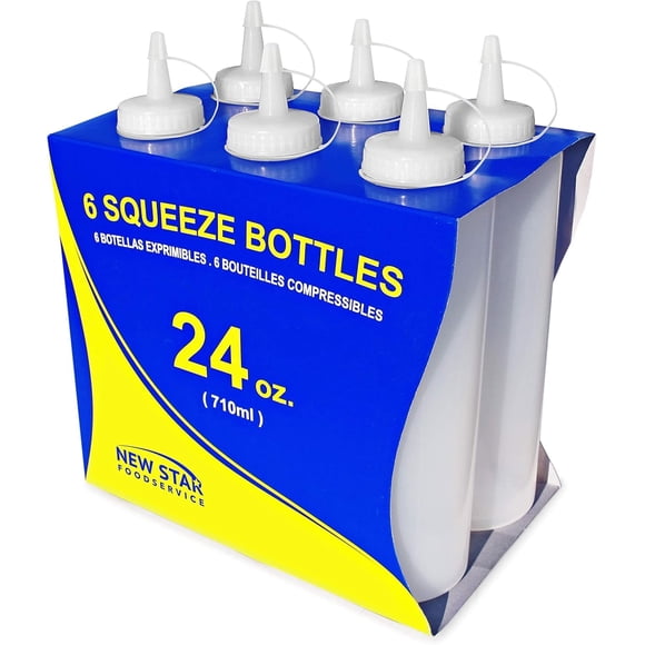 Botellas Squeeze New Star Foodservice 26207 de plástico, 700 ml, 6 unidades