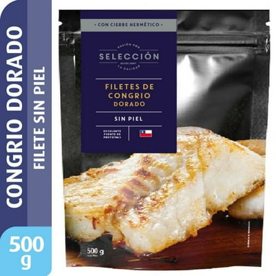 Filete De Congrio Dorado Premium Sin Piel Congelada 500 G Selección