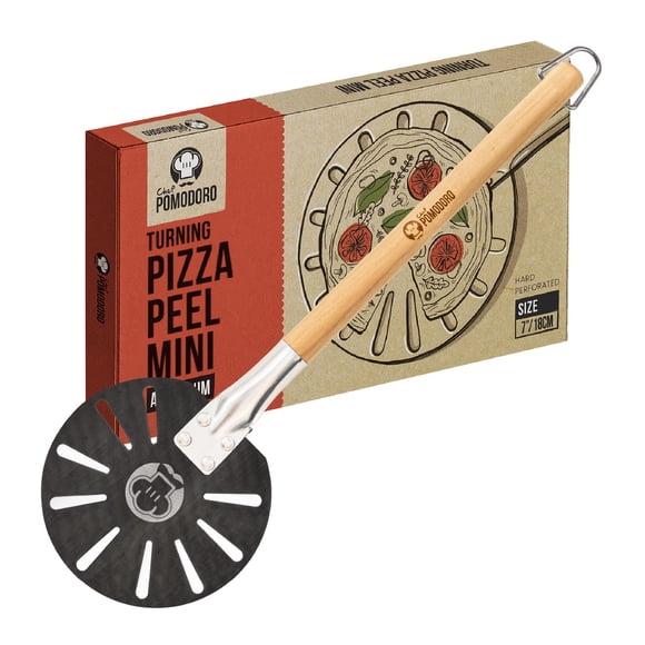 Pala para Pizza Chef Pomodoro 18 cm con Mango de Madera y Aluminio