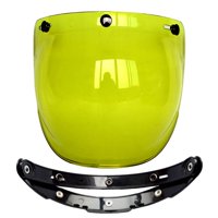Magideal - Bubble 3 Snap , Para Cascos De Motocicleta Abiertos Parabrisas Universal Solar Duradero Parabrisas Visor De Lente De Casco De , Amarillo