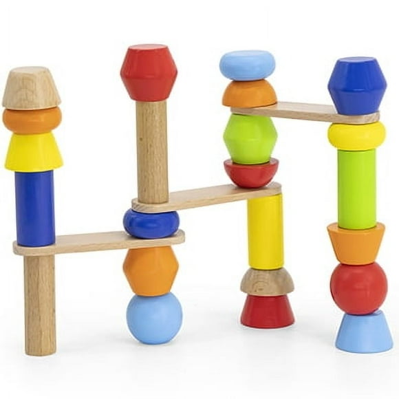 Juego De Construcción De Torres De Madera