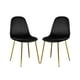 thumbnail image 1 of Pack 2 Sillas Trendytop Para Comedor Asiento Felpa Estructura Dorada - Negro, 1 of 3