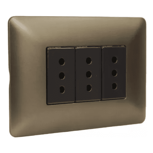 Genérico - Tomacorriente Triple 2p+t 10a 220v Mtx Cafe Stanford Café