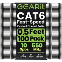 Cable Ethernet Gearit Cat6 0,15 M Paquete De 100 Negro