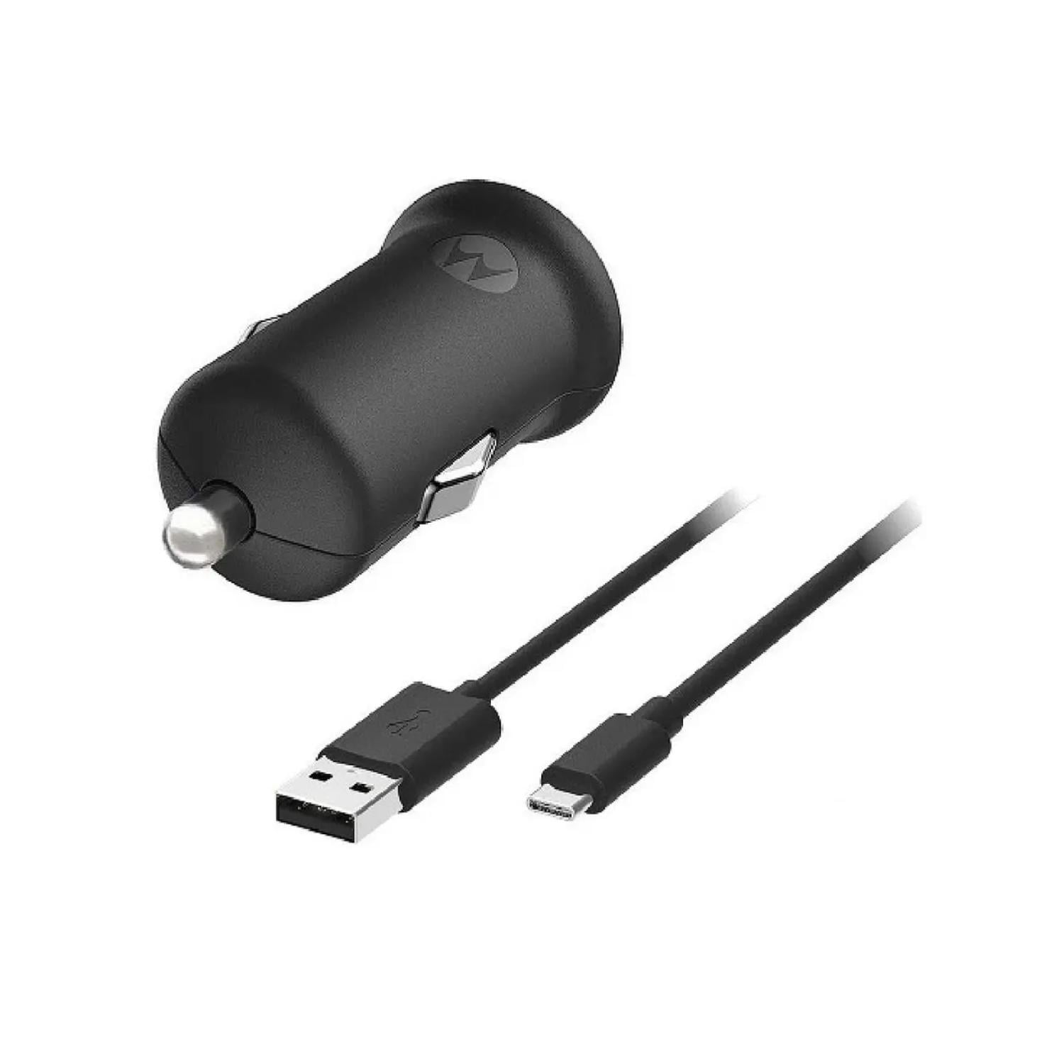 Motorola - Cargador Automovil Carga Turbo Usb Tipo C Negro