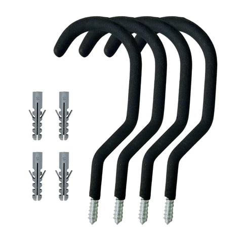 Magideal - 4 Piezas Ganchos De Pared Ganchos Para Abrigos Toalla Abrigo Muebles Accesorios De Hardware Ganchos Colgantes Sombreros Para Cocina Pared Baño Casa De Negro Mate
