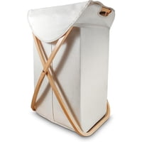 Wakeshome - Canasto Ropa Sucia Plegable De Bambú
