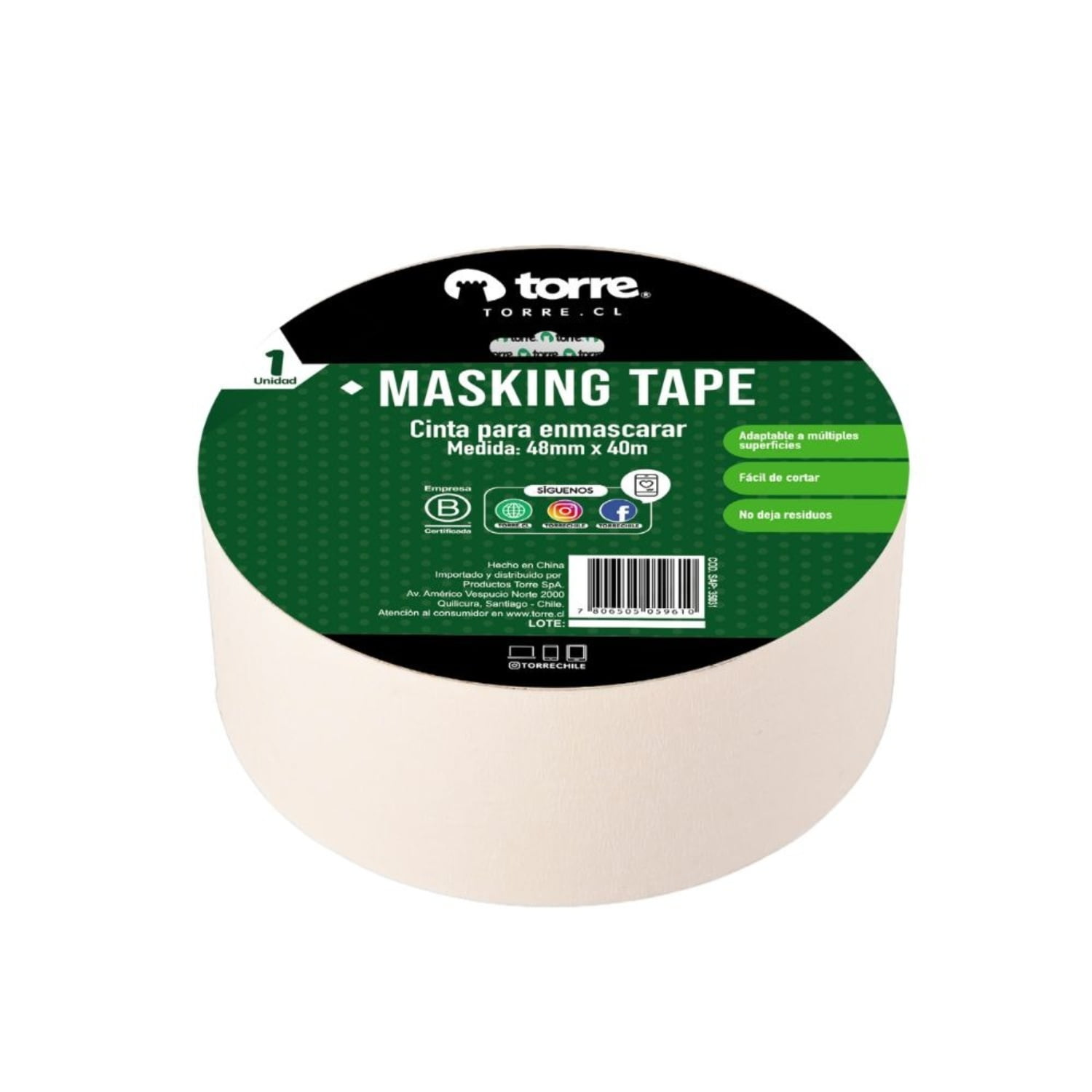 Torre - Cinta Masking Tape Crema 48mm. X40m. –
