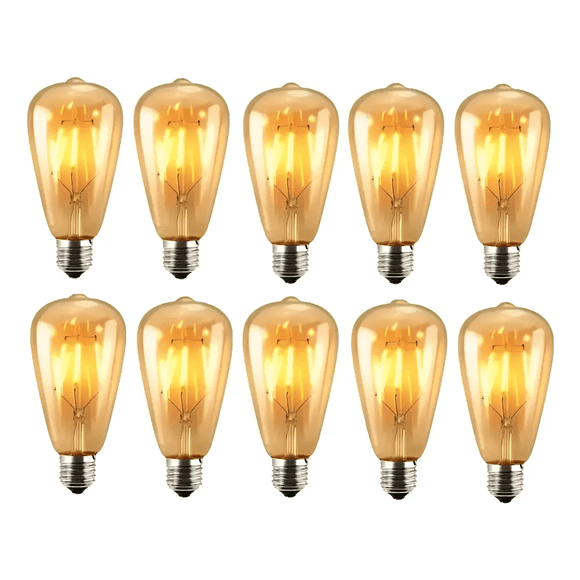 Pack X10 Ampolletas Belug Filamento Led Edison 8w Retro Vintage Blanco Cálido