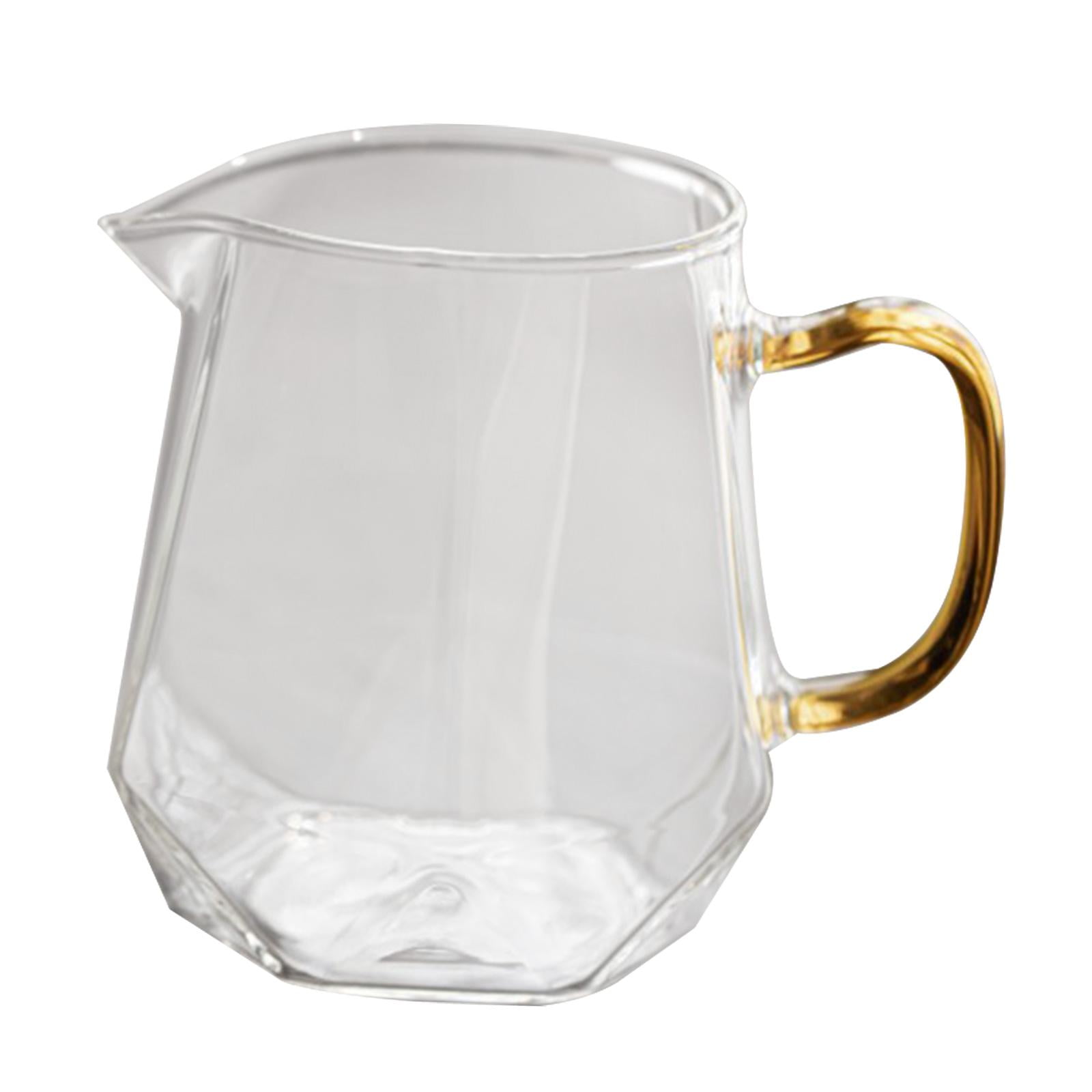 Magideal - Jarra De Vidrio Para Café, Leche, Crema, Teaware, Taza De Té De Vidrio Transparente, Jarra De Té De Vidrio Multiusos, Vertedor De Leche Transparente 400ml