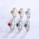 thumbnail image 2 of Anillos de Moissanita de Oro Blanco de 18K de 1 Uds para Mujer Regalo Color D VVS1 Anillos de Diamante Anillos de Plata Esterlina S925 Joyería Anillos de Compromiso de Moissanita con Certificado, 2 of 8
