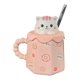 thumbnail image 1 of Taza Cafe Ceramica Tapa Silicona Diseño Gato Bombilla 450ml, 1 of 2