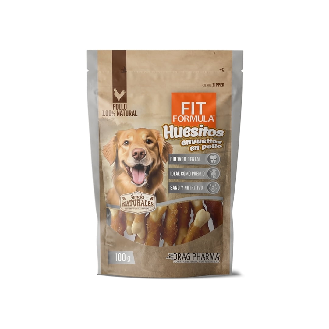 Fit Fórmula Snack Perros Huesitos Envueltos Pollo 100 Grs.