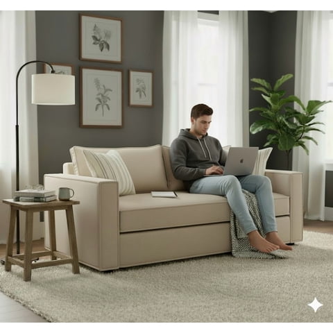 Sitial Home - Sofa 3 Cuerpos Amira Beige Resortes Full Comfort