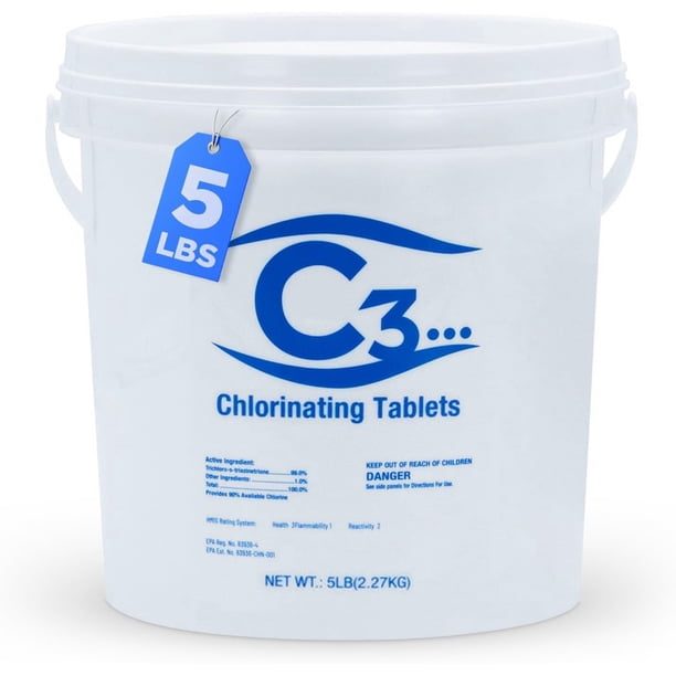 Tabletas de cloro para piscina Rx Clear C3 2,3 kg, estabilizadas y de disolución lenta