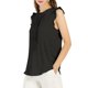 thumbnail image 4 of INSPIRE CHIC Blusas de Trabajo sin Mangas para Mujer, Tops Elegantes con Volantes y Pliegues, Negro XS, 4 of 7
