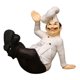 thumbnail image 4 of 1x Resina Chef Estatuilla Estatua Adornos Bar Restaurante Cocina Café Decoración 15.5x25x21cm, 4 of 5