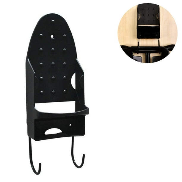 Organizador de plancha limpia, fácil de montar, para lavandería, con soporte para plancha resistente al calor y ganchos para tabla de planchar.