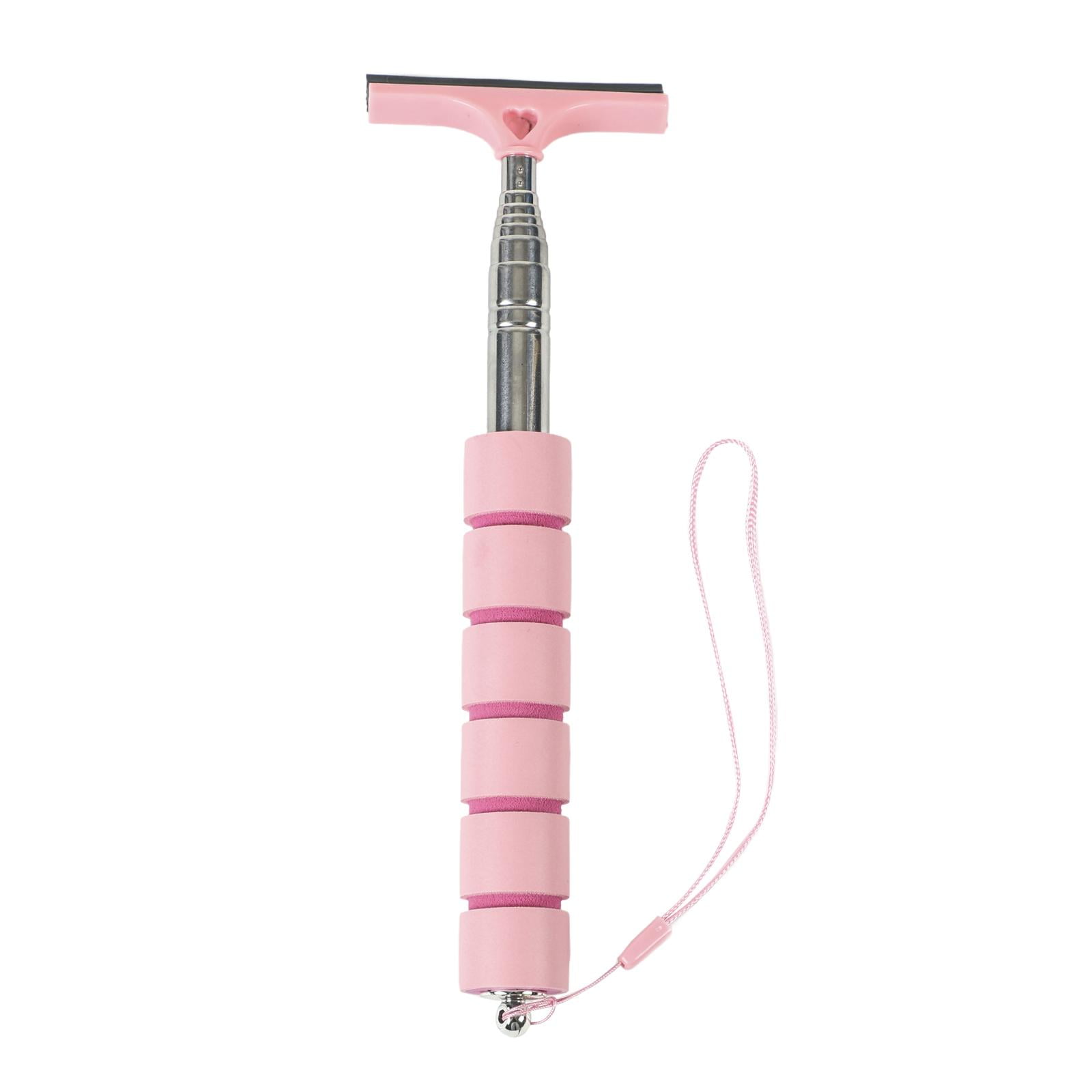 Ioensy - Limpiador De Escurridor De Espejo Automático, Mango Largo Para Limpiar Puerta De Cristal De Ducha, Color Rosa