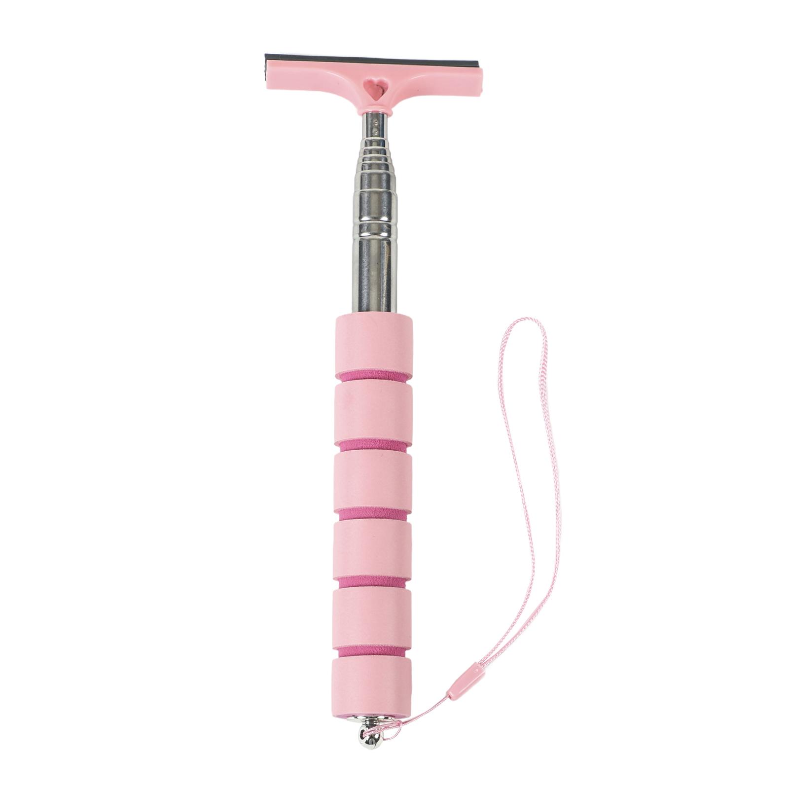 Ioensy - Limpiador De Escurridor De Espejo Automático, Mango Largo Para Limpiar Puerta De Cristal De Ducha, Color Rosa