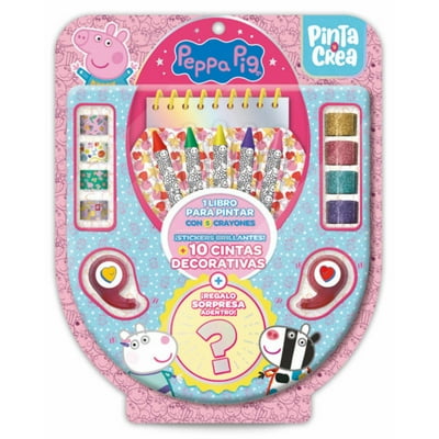 Blister Libro Para Pintar + 5 Crayones Washitape Peppa Pig  Vertice