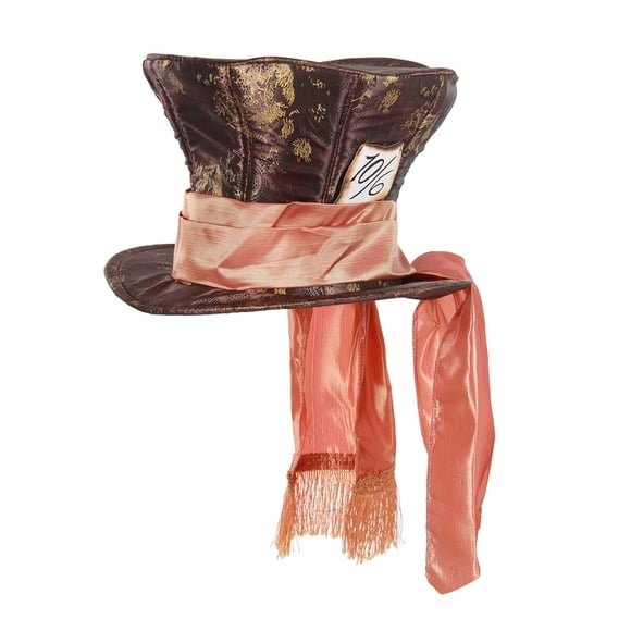 Gorro de disfraz Disney Deluxe Mad Hatter para niños con bufanda color melocotón