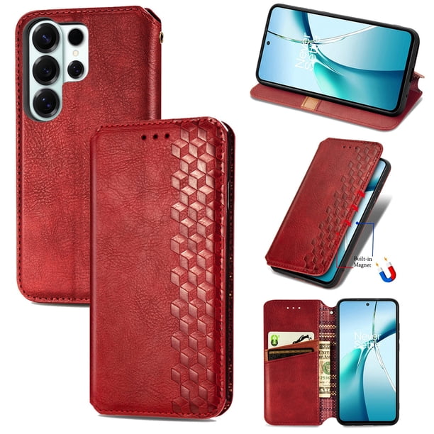 FOXDOCK Funda para Samsung Galaxy S26 Ultra | Soporte Ajustable y Billetera Integrada-rojo