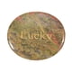 thumbnail image 1 of Uxcell Piedra de Preocupación Natural para el Pulgar, Piedra de Cristal Ovalada de 1.8"x1.5" con Palabras Inspiradoras, Roca de Bolsillo Cristales de Ansiedad para Mujeres, Verde Rosa (Estilo 25), 1 of 6